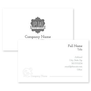 Crest Shape Business Card 2x3-1/2 Rectangle Horizontal - Dusty Gray