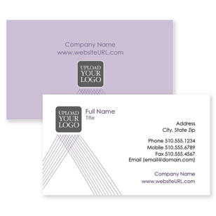 Crossed Lines Business Card 2x3-1/2 Rectangle Horizontal - Periwinkle Gray