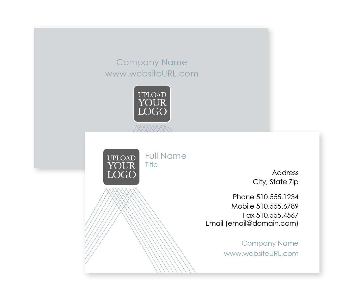 Crossed Lines Business Card 2x3-1/2 Rectangle Horizontal