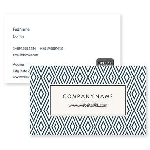 Diamond Pattern Business Card 2x3-1/2 Rectangle Horizontal - Dusty Gray