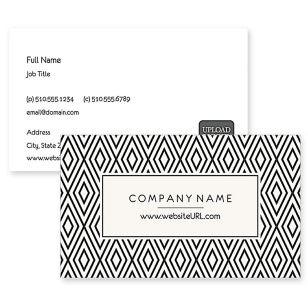 Diamond Pattern Business Card 2x3-1/2 Rectangle Horizontal - Emperor Gray