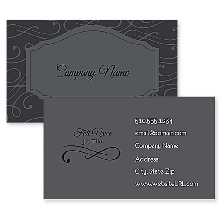Elegant Scroll Business Card 2x3-1/2 Rectangle Horizontal