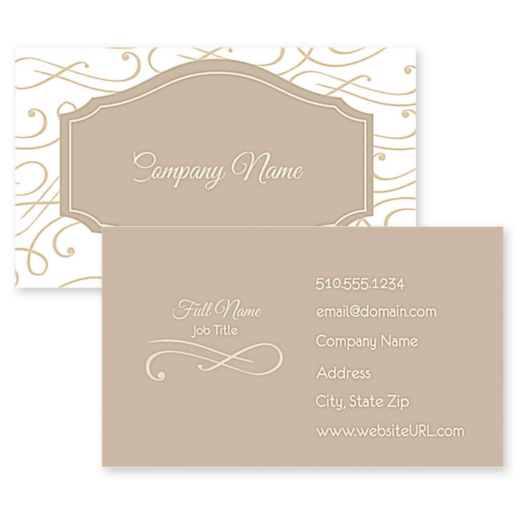 Elegant Scroll Business Card 2x3-1/2 Rectangle Horizontal