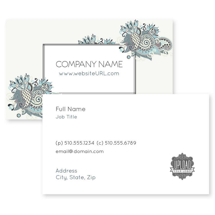 Floral Paisley Business Card 2x3-1/2 Rectangle Horizontal