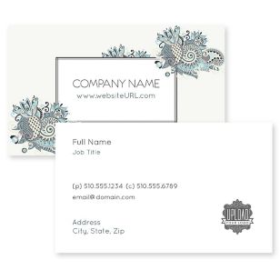 Floral Paisley Business Card 2x3-1/2 Rectangle Horizontal - Linen