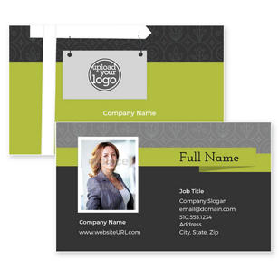 Fun Estate Business Card 2x3-1/2 Rectangle Horizontal - Kiwi Green