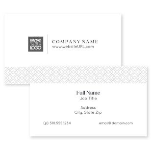 Geo Pattern Business Card 2x3-1/2 Rectangle Horizontal - Dusty Gray