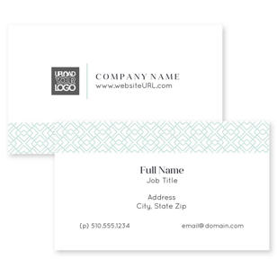 Geo Pattern Business Card 2x3-1/2 Rectangle Horizontal - Tropical Teal