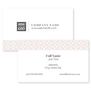 Geo Pattern Business Card 2x3-1/2 Rectangle Horizontal - Strawberry Red