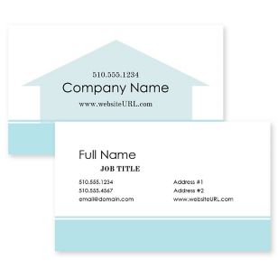 Home Again Real Estate Business Card 2x3-1/2 - Blue, Sky