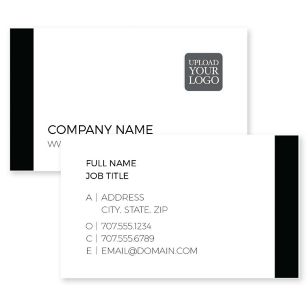 Left Align Business Card 2x3-1/2 Rectangle Horizontal - Black