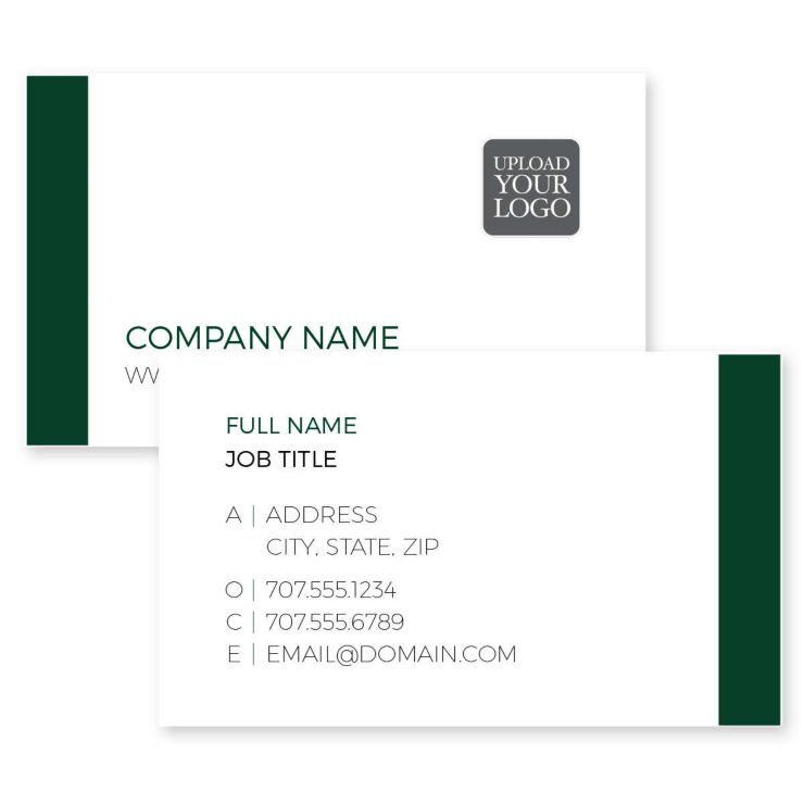 Left Align Business Card 2x3-1/2 Rectangle Horizontal - Jewel