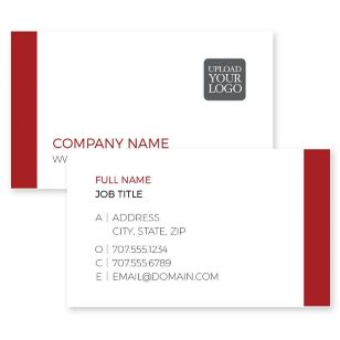 Left Align Business Card 2x3-1/2 Rectangle Horizontal - Paprika Red