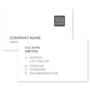 Left Align Business Card 2x3-1/2 Rectangle Horizontal - Catskill White