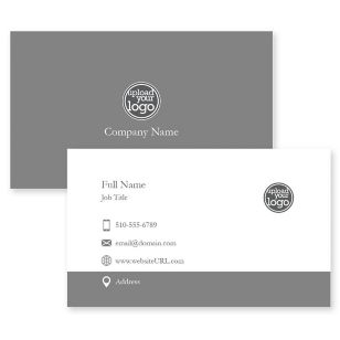 Linear Tradition Business Card 2x3-1/2 Rectangle Horizontal - Battleship Gray