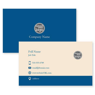 Linear Tradition Business Card 2x3-1/2 Rectangle Horizontal - Venice Blue