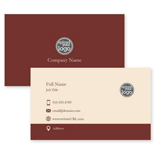 Linear Tradition Business Card 2x3-1/2 Rectangle Horizontal - Merlot Red