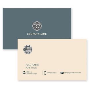 Logo Layout Business Card 2x3-1/2 Rectangle Horizontal - Linen