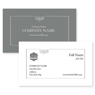 Polished Correspondence Business Card 2x3-1/2 - Battleship Gray