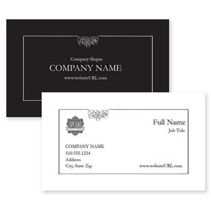 Polished Correspondence Business Card 2x3-1/2 - Black