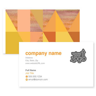 Retro Diamonds Business Card 2x3-1/2 Rectangle Horizontal - Orange Peel