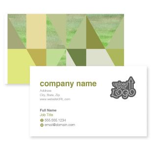 Retro Diamonds Business Card 2x3-1/2 Rectangle Horizontal - Moss Green