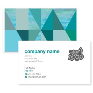 Retro Diamonds Business Card 2x3-1/2 Rectangle Horizontal - Tropical Teal