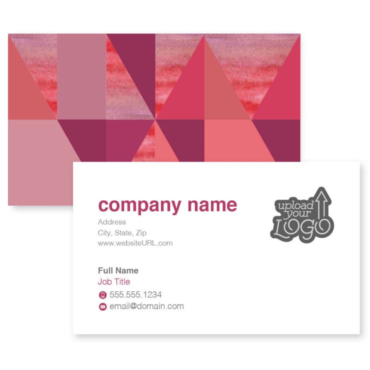 Retro Diamonds Business Card 2x3-1/2 Rectangle Horizontal - Paprika Red
