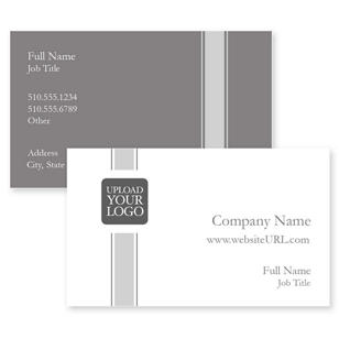 Single Stripe Business Card 2x3-1/2 Rectangle Horizontal - Dove Gray