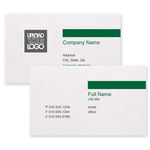 Stripe Bar Business Card 2x3-1/2 Rectangle Horizontal - Verdun Green