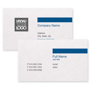 Stripe Bar Business Card 2x3-1/2 Rectangle Horizontal - Venice Blue