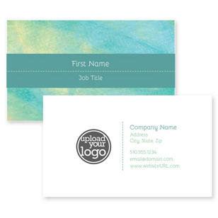 Teal Shimmer Business Card 2x3-1/2 Rectangle Horizontal - Tropical Teal