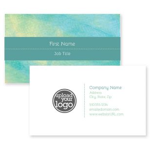 Teal Shimmer Business Card 2x3-1/2 Rectangle Horizontal - Tropical Teal