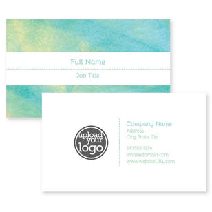 Teal Shimmer Business Card 2x3-1/2 Rectangle Horizontal - Sky Blue