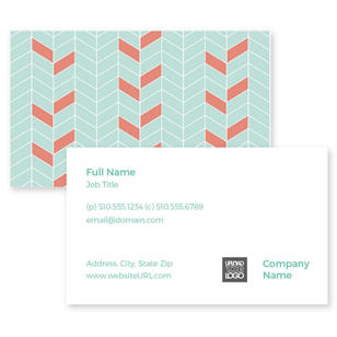 Tiled Card Business Card 2x3-1/2 Rectangle Horizontal - De York Green