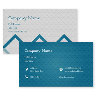 Triangle Grid Business Card 2x3-1/2 Rectangle Horizontal - Venice Blue