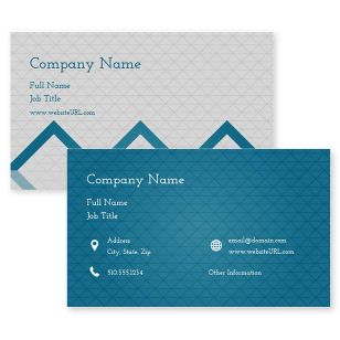 Triangle Grid Business Card 2x3-1/2 Rectangle Horizontal - Venice Blue