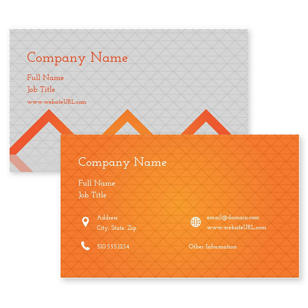 Triangle Grid Business Card 2x3-1/2 Rectangle Horizontal - Orange