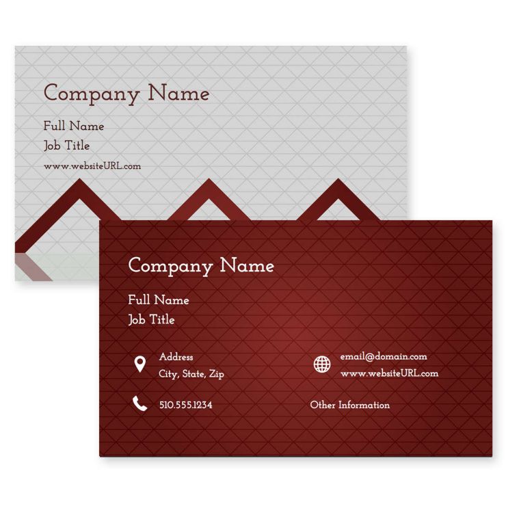 Triangle Grid Business Card 2x3-1/2 Rectangle Horizontal