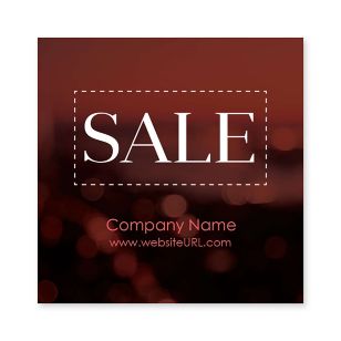 Blurred Lights Sticker 3x3 Square - Merlot Red