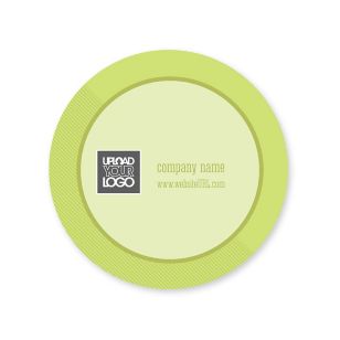 Circle Stripes Sticker 2x2 Circle - Kiwi Green