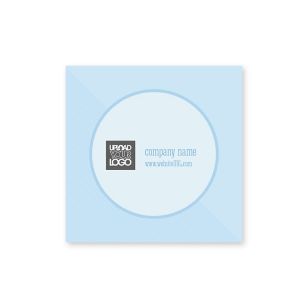 Circle Stripes Sticker 2x2 Square - Sky Blue