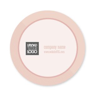 Circle Stripes Sticker 3x3 Circle - Apricot