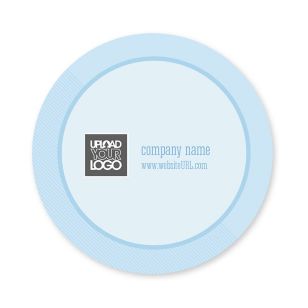 Circle Stripes Sticker 3x3 Circle - Blue, Sky