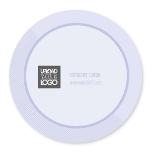 Circle Stripes Sticker 4x4 Circle - Periwinkle Gray