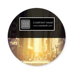 City Street Sticker 3x3 Circle - Black