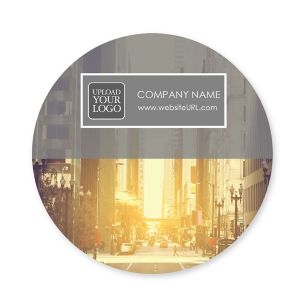 City Street Sticker 3x3 Circle - Battleship Gray