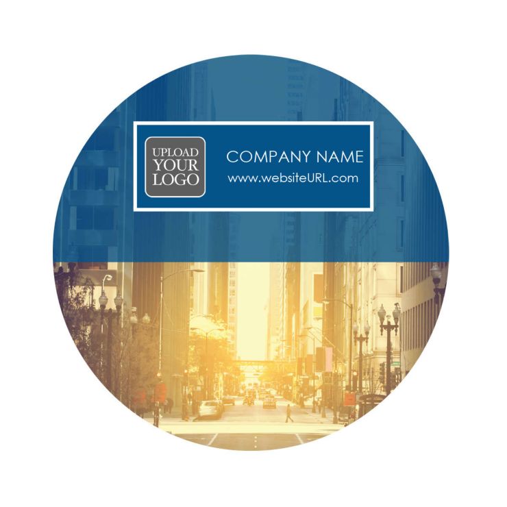 City Street Sticker 3x3 Circle - Venice Blue