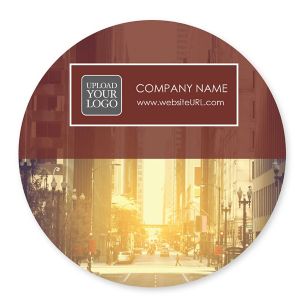 City Street Sticker 4x4 Circle - Merlot Red