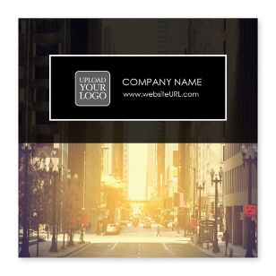 City Street Sticker 4x4 Square - Black